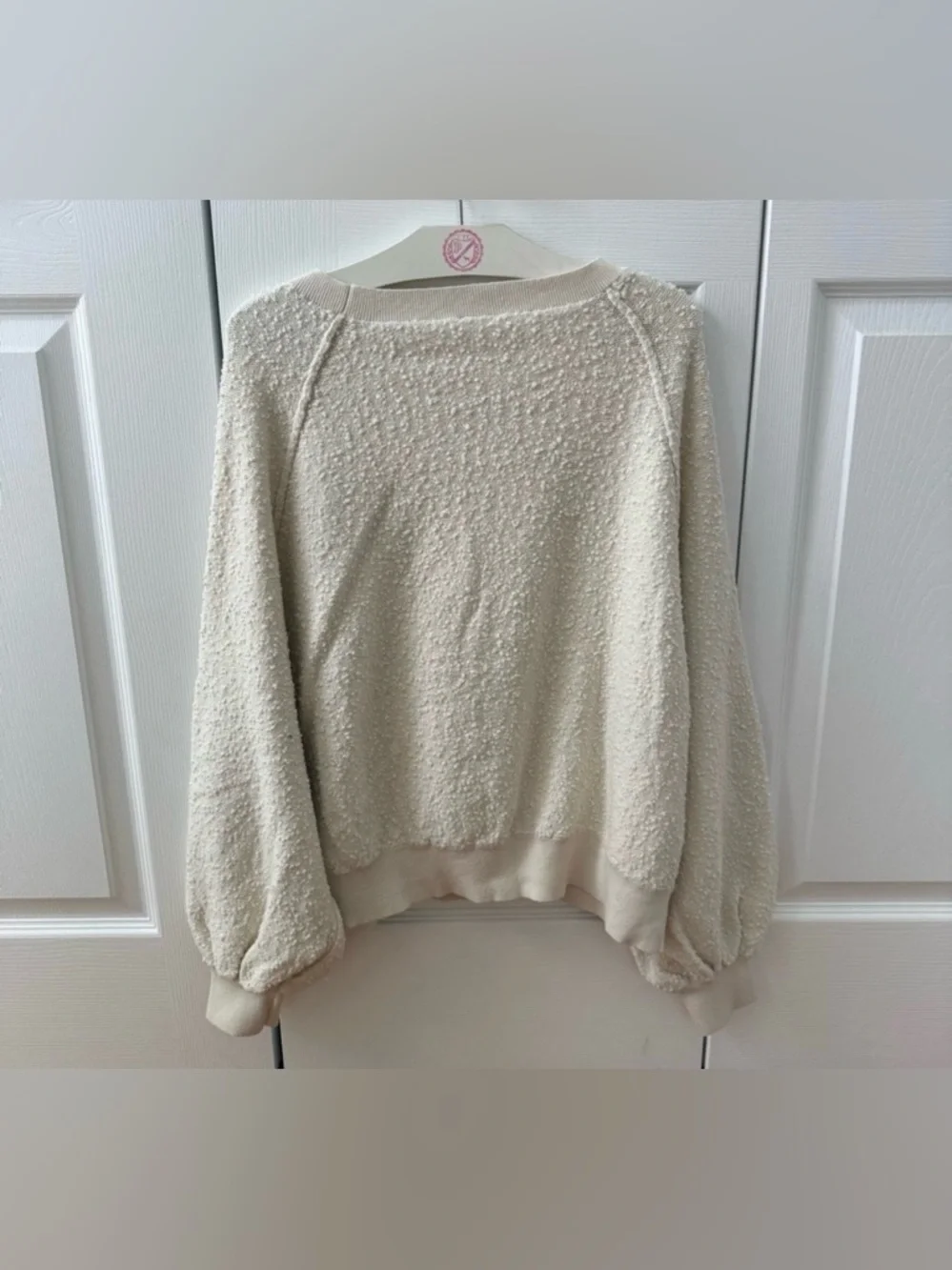 Free People Found My Friend Boucle Pullover in Cream - Picture 3 of 3